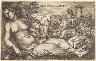 Der Welt Lauf (Sleeping Justice), by Barthel Beham, ink, 1525