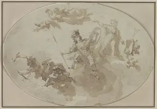 Ceiling Study: Allegory of Peace and War, by Giuseppe Bernardino Bison, 1800