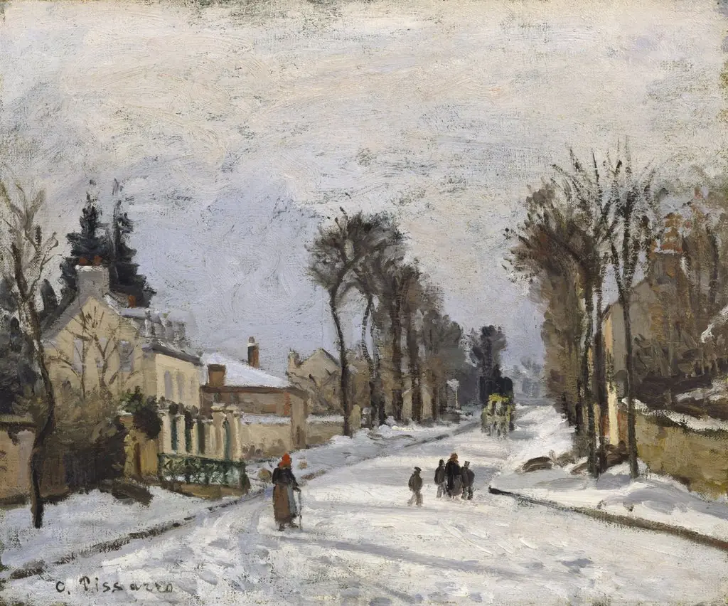 Route to Versailles, Louveciennes, by Camille Pissarro, oil, 1869
