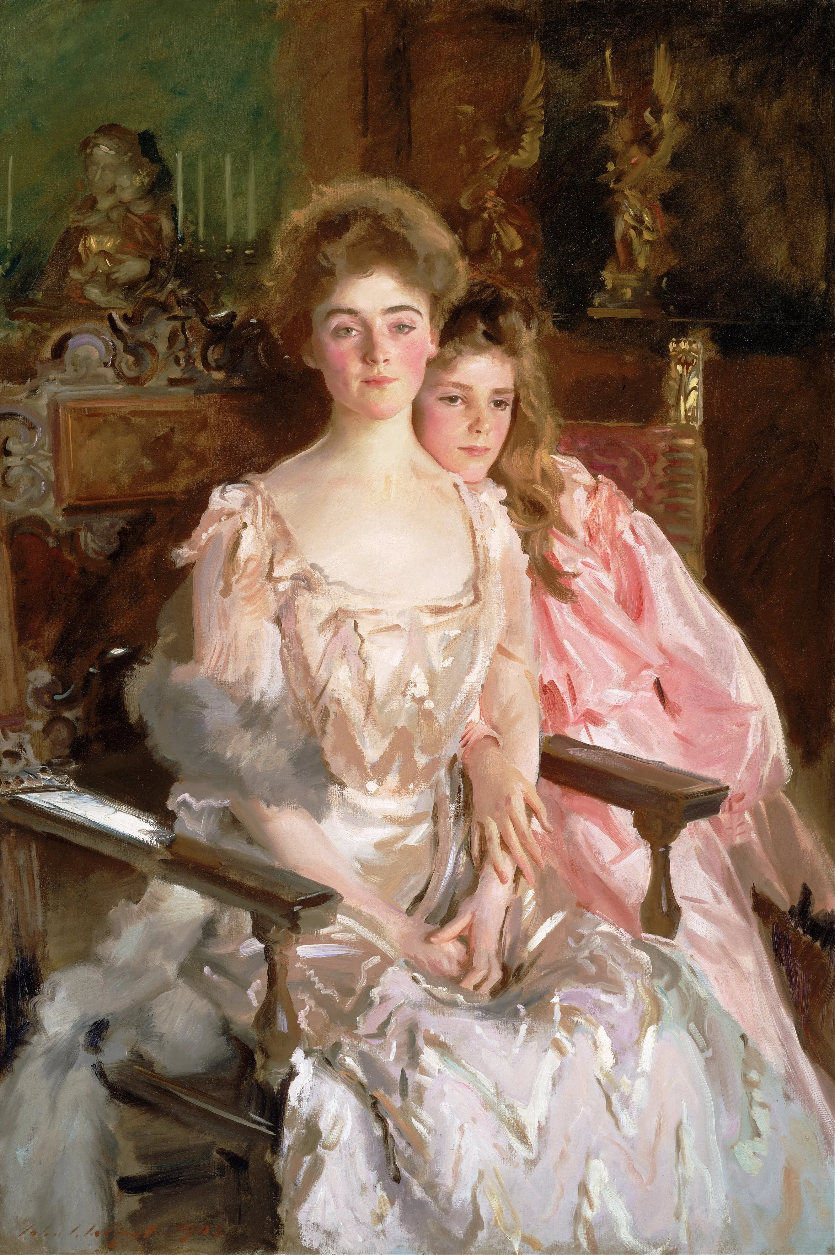 Mrs. Fiske Warren (Gretchen Osgood) and Her Daughter Rachel, detail