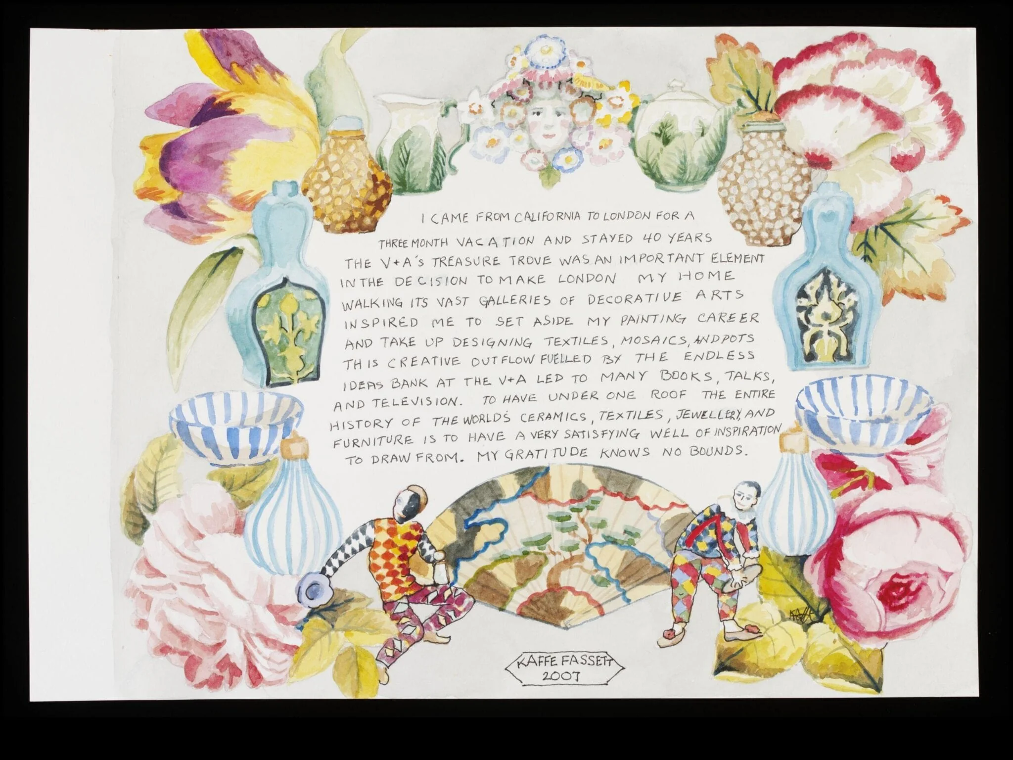 Contribution to V&A's 150th anniversary album, detail