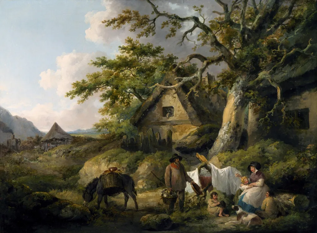 View at Enderby, Leicestershire, by George Morland, oil, 1796
