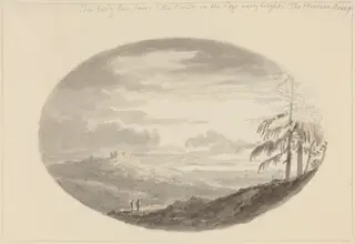 Sunset over the Valley, by Anthony Devis, graphite, 1773