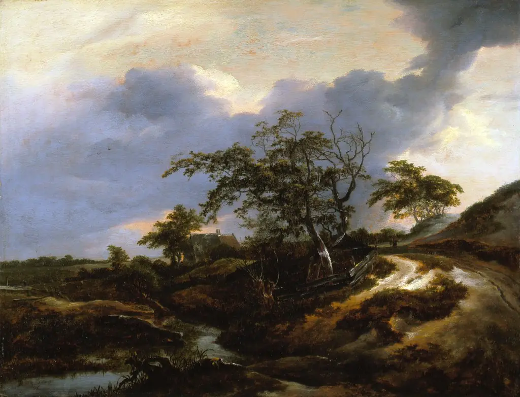 Landscape with Dunes, by Jacob van Ruisdael, oil, 1649