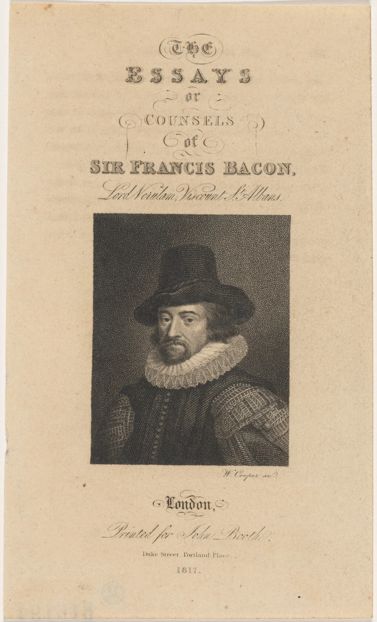The Essays or Counsels of Sir Francis Bacon, detail