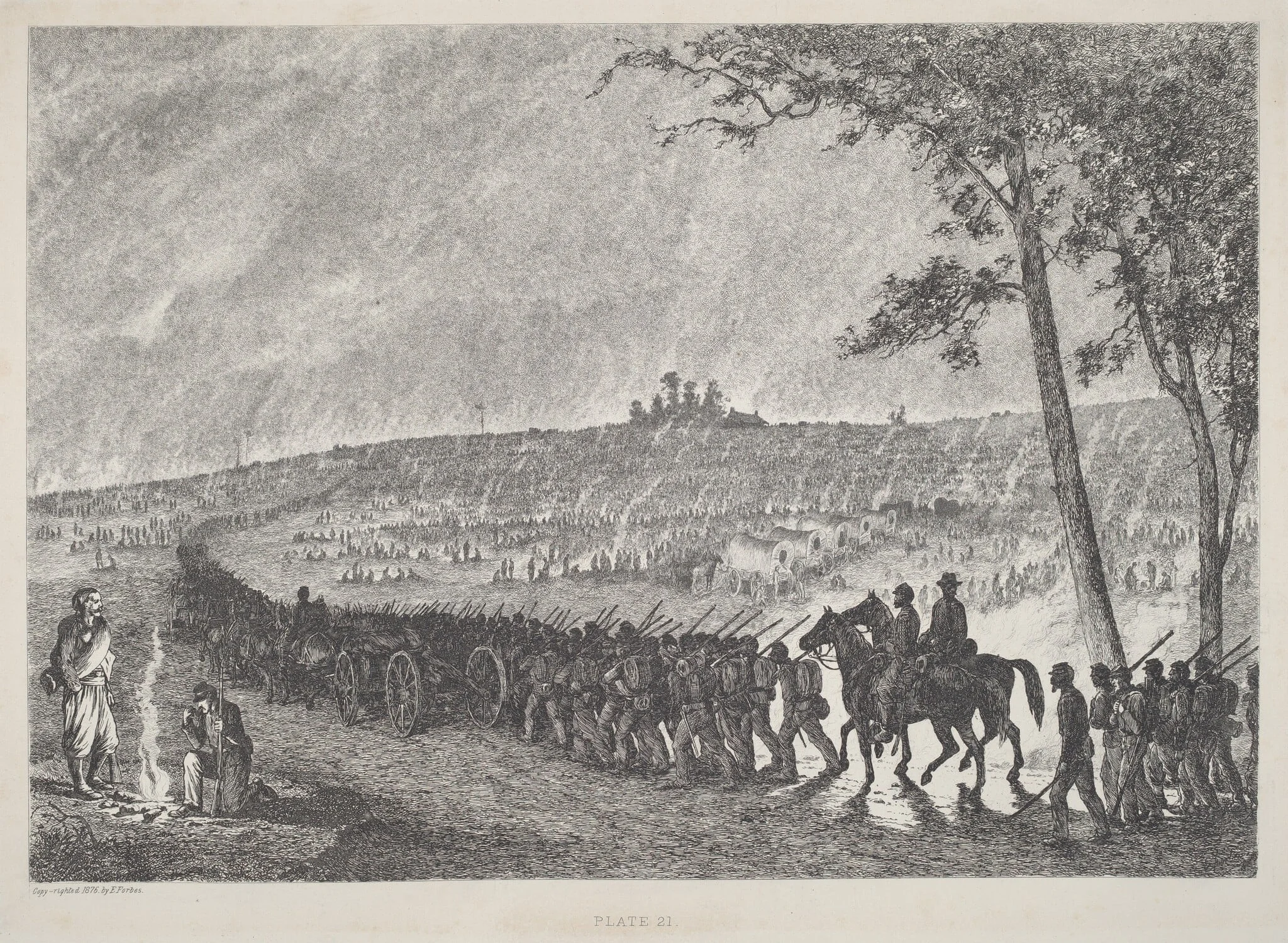 Going Into Camp at Night, detail