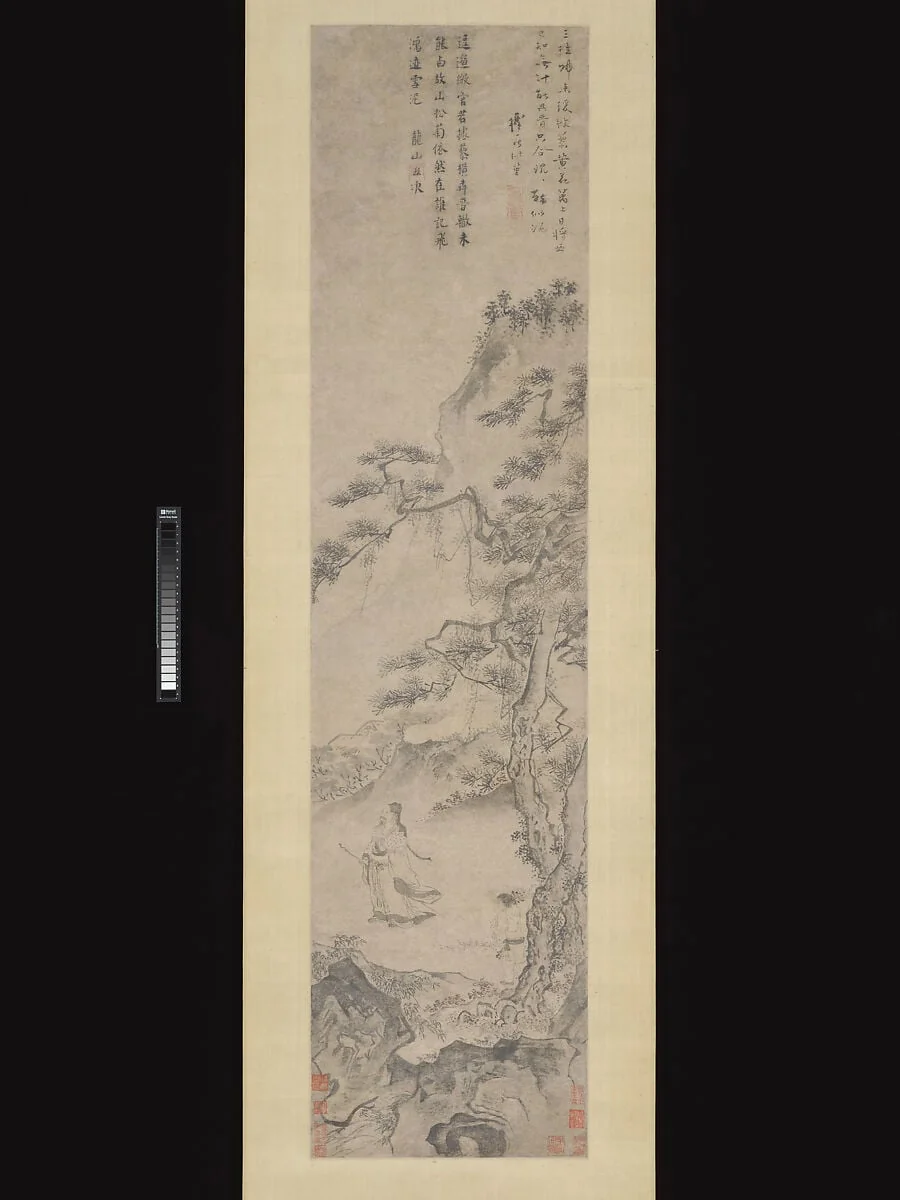 明 杜堇 陶淵明賞菊圖 軸|Tao Yuanming enjoying chrysanthemums, detail