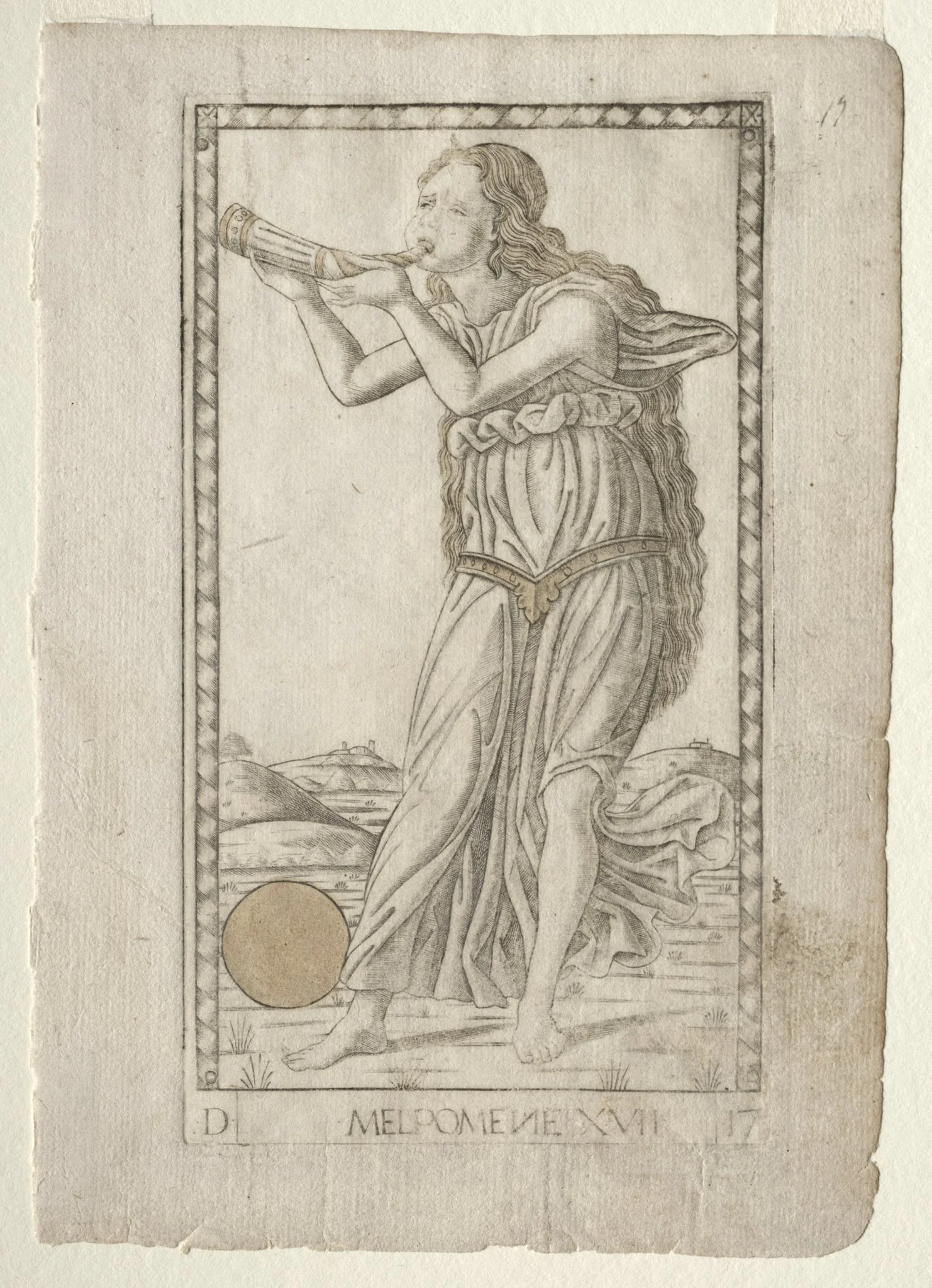 Melpomene (tragedy) (from the Tarocchi series D: Apollo and the Muses, #17), detail