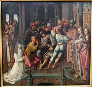 Die Dornenkrönung Christi, by Cornelis Engebrechtsz., paint, 1524