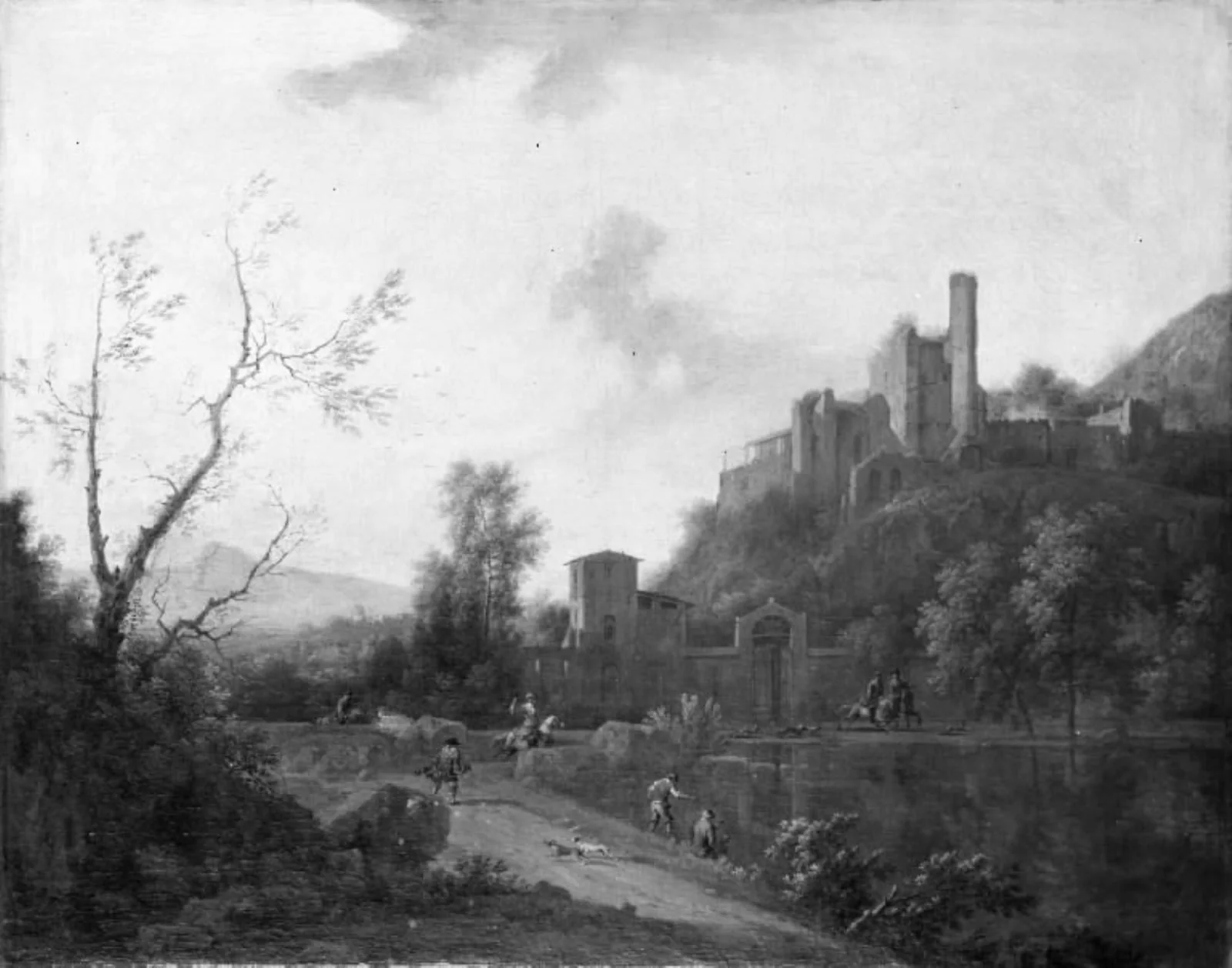 Mountain Scenery with a Castle, detail