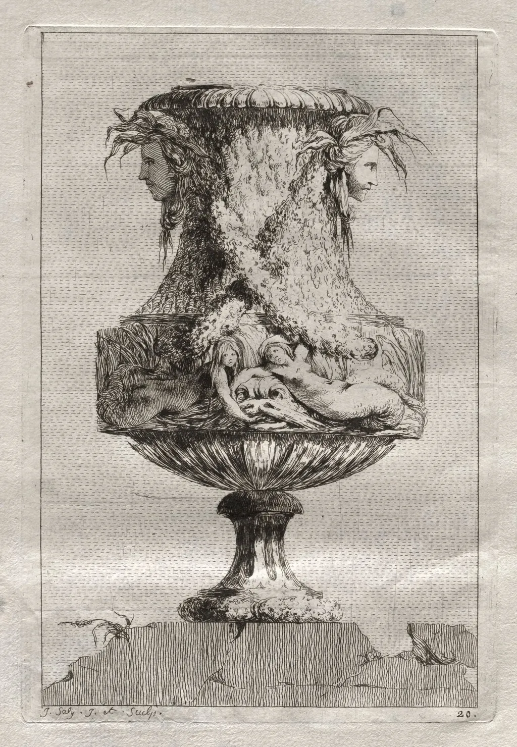 Suite of Vases:  Plate 20, by Jacques François Saly, 1746