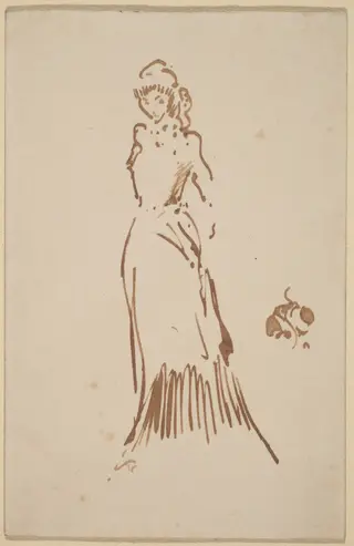 Standing Female Figure, by James McNeill Whistler, ink, 1883