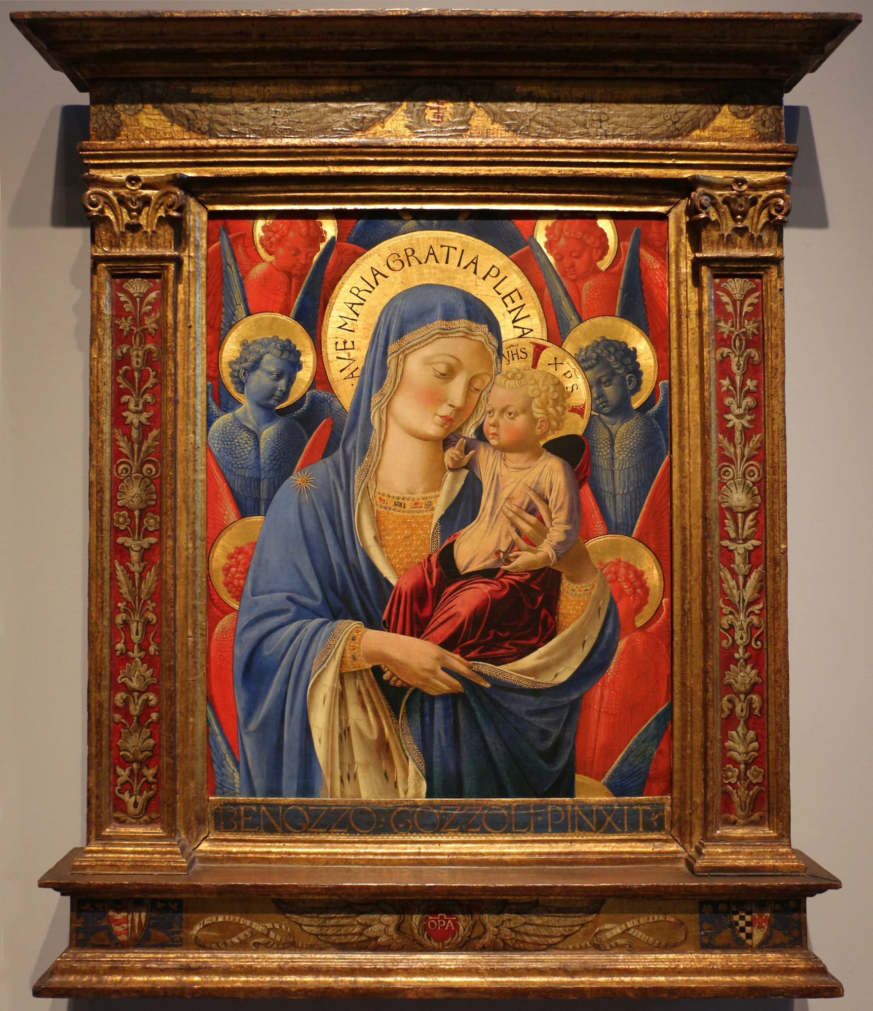 madonna col bambino e angeli, detail