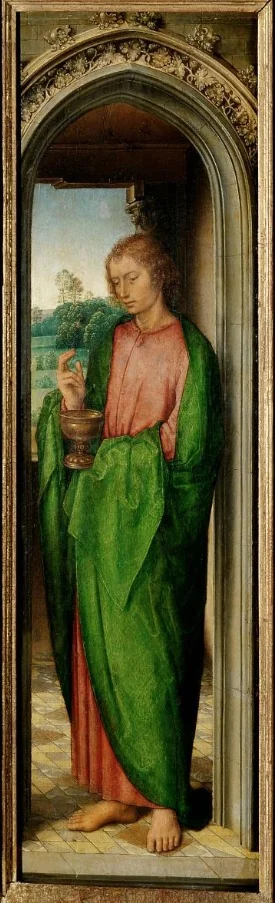 Innenflügel des Johannesaltärchens: Johannes der Evangelist, detail