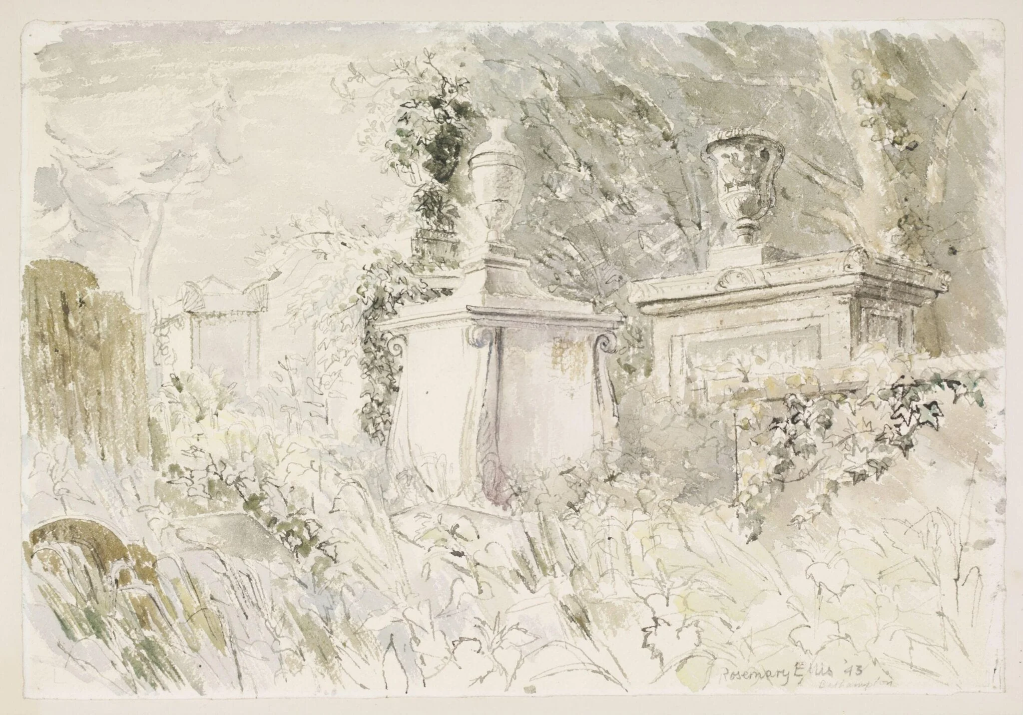 Tombstones, Bathampton Cemetery, Bath, detail