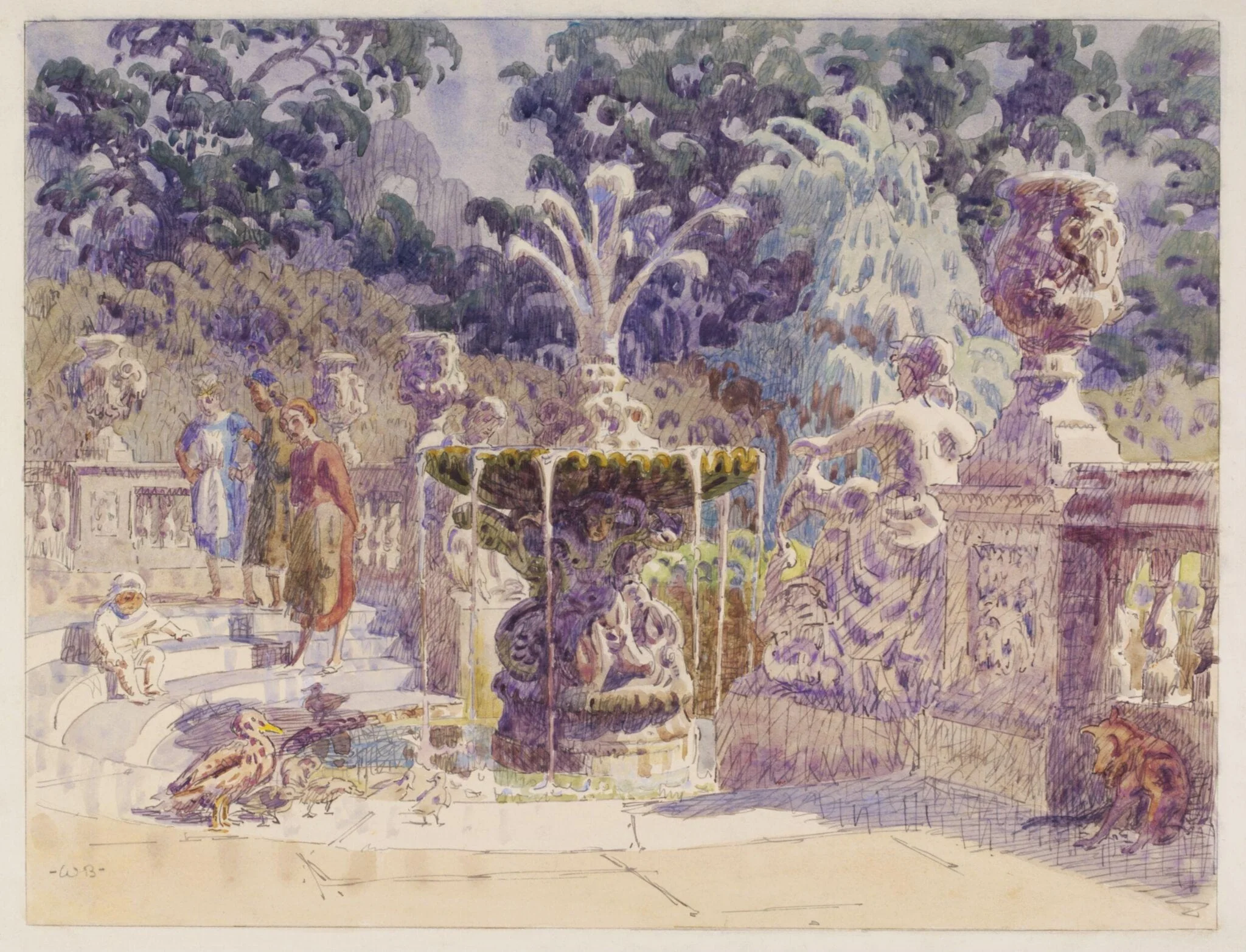 Fountain in Kensington Gardens, detail