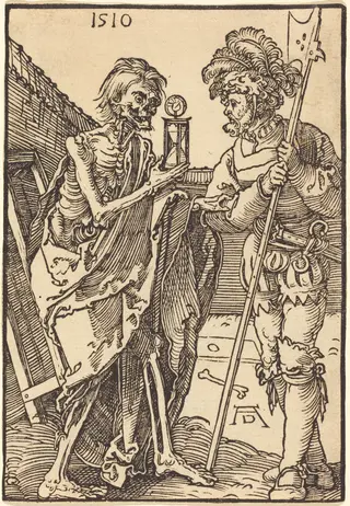 Death and the Lansquenet, by Albrecht Dürer, ink, 1510