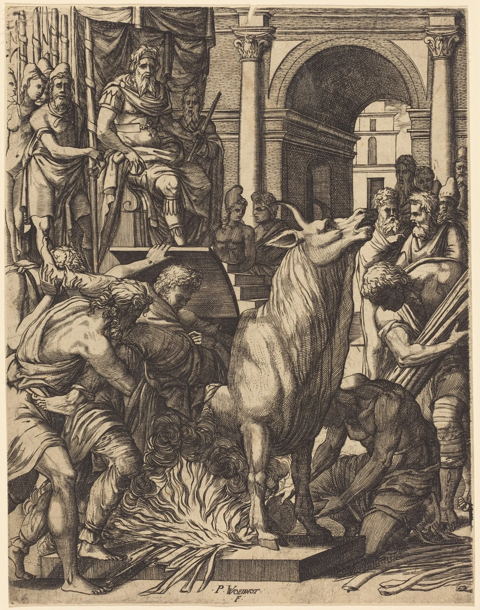 The Brazen Bull of Phalarus, detail