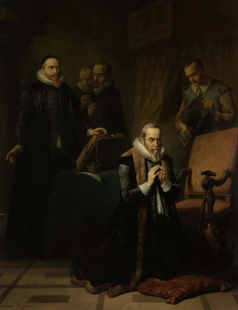 The final prayer of Johan van Oldenbarneveldt, by Simon Opzoomer, oil, 1850