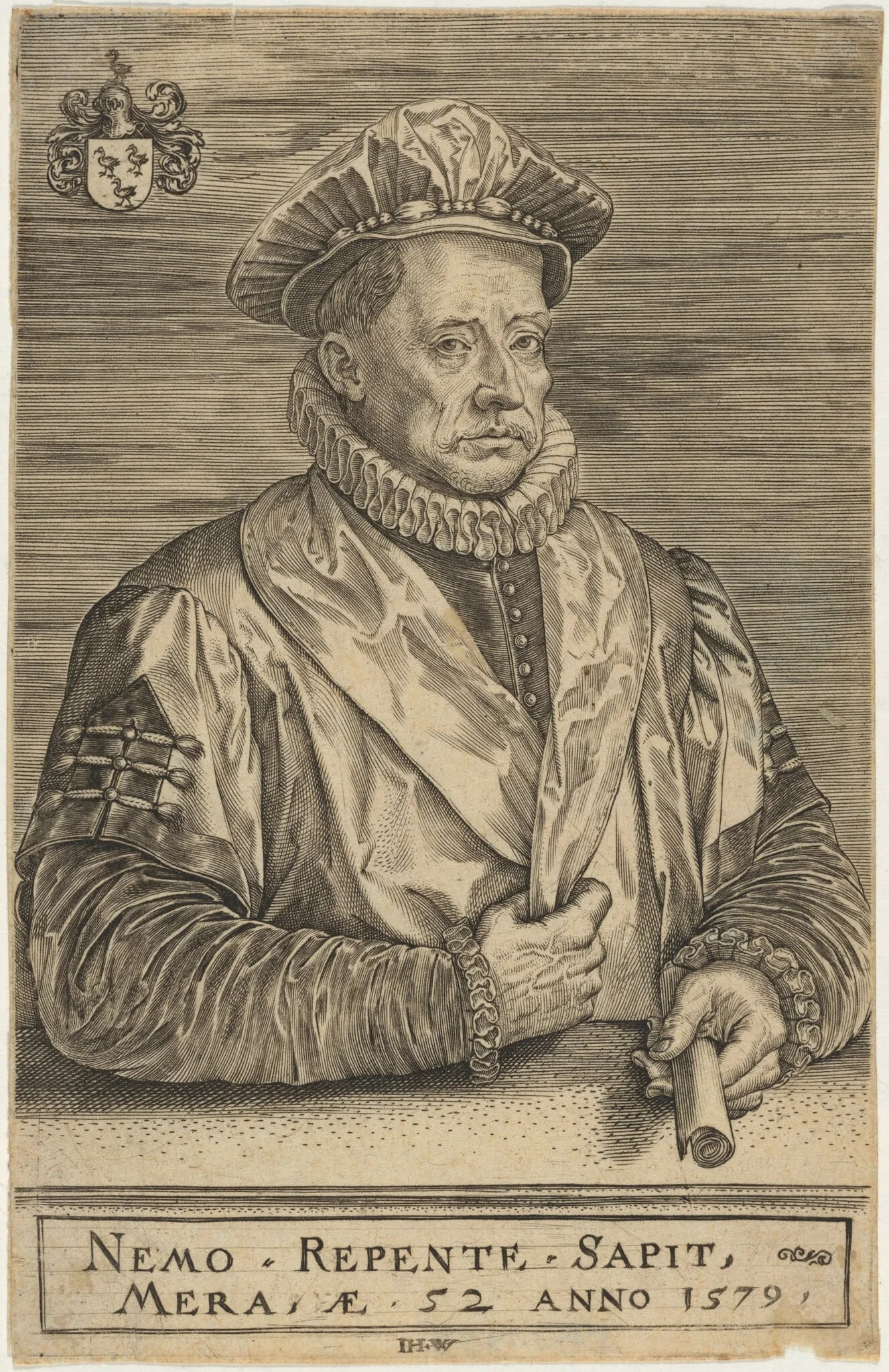 Man Holding Scroll, detail