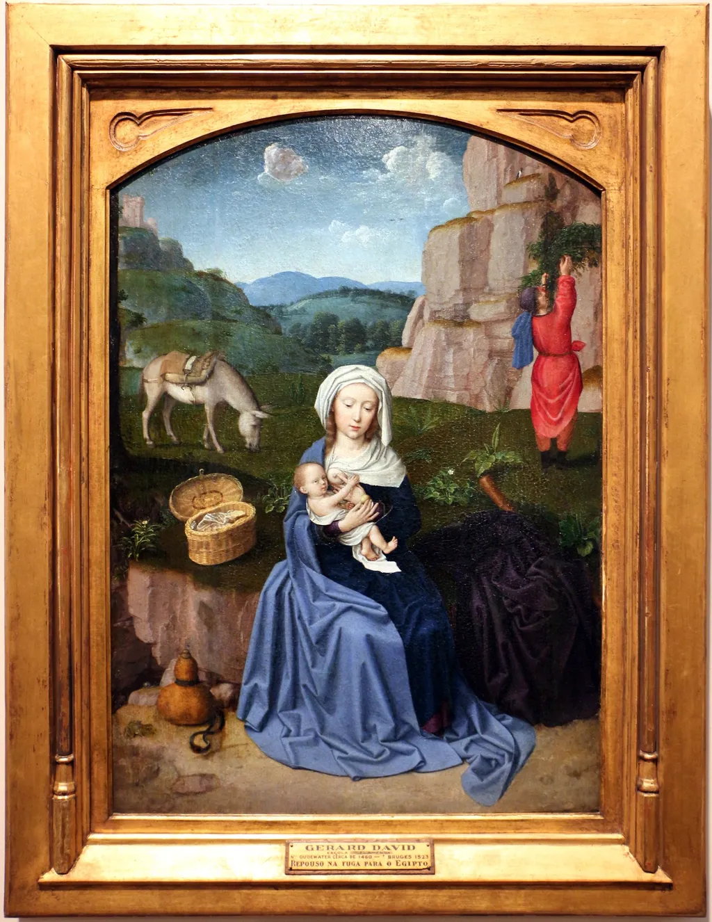 Rest on the Flight into Egypt, by Gerard David, oil, 1501