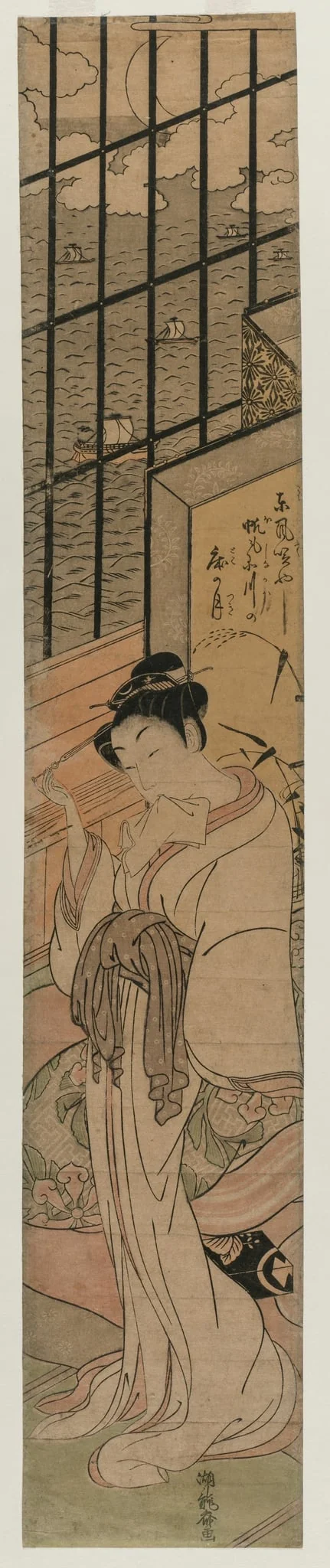 Courtesan in a Room Overlooking Edo Bay, detail