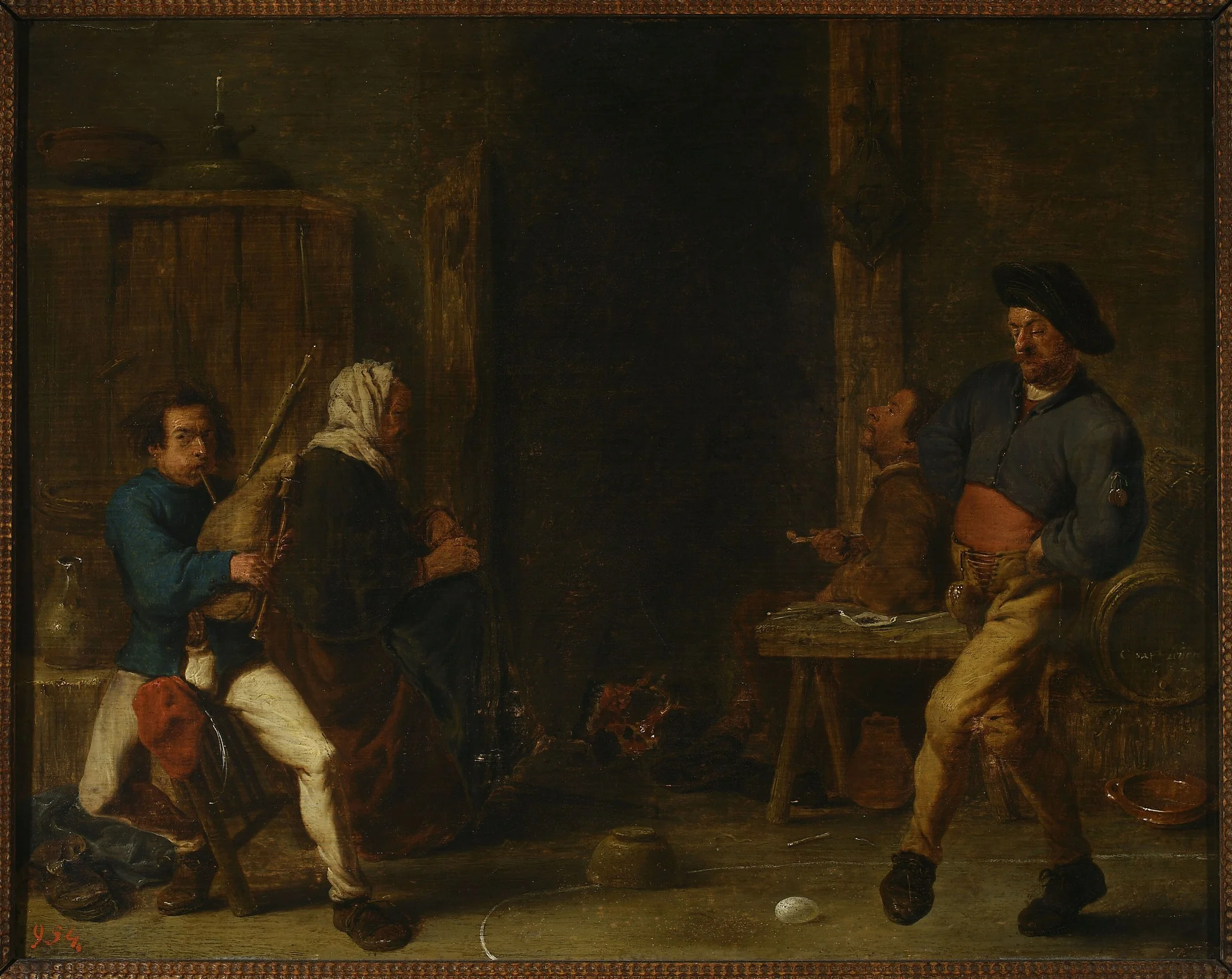Scene in a tavern, detail