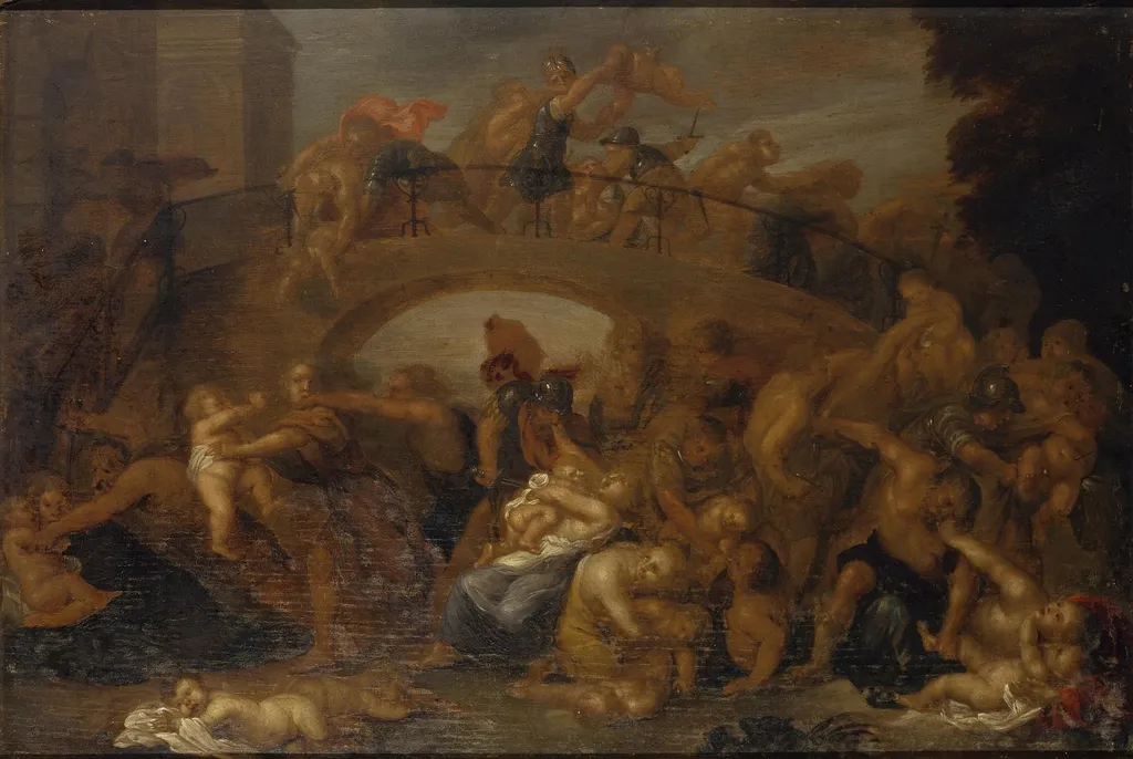 Massacre of the Innocents, by Vincent Adriaenssen, oil, 1650