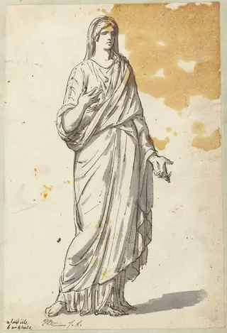 Woman from the Villa Borghese, by Jacques-Louis David, ink, 1778