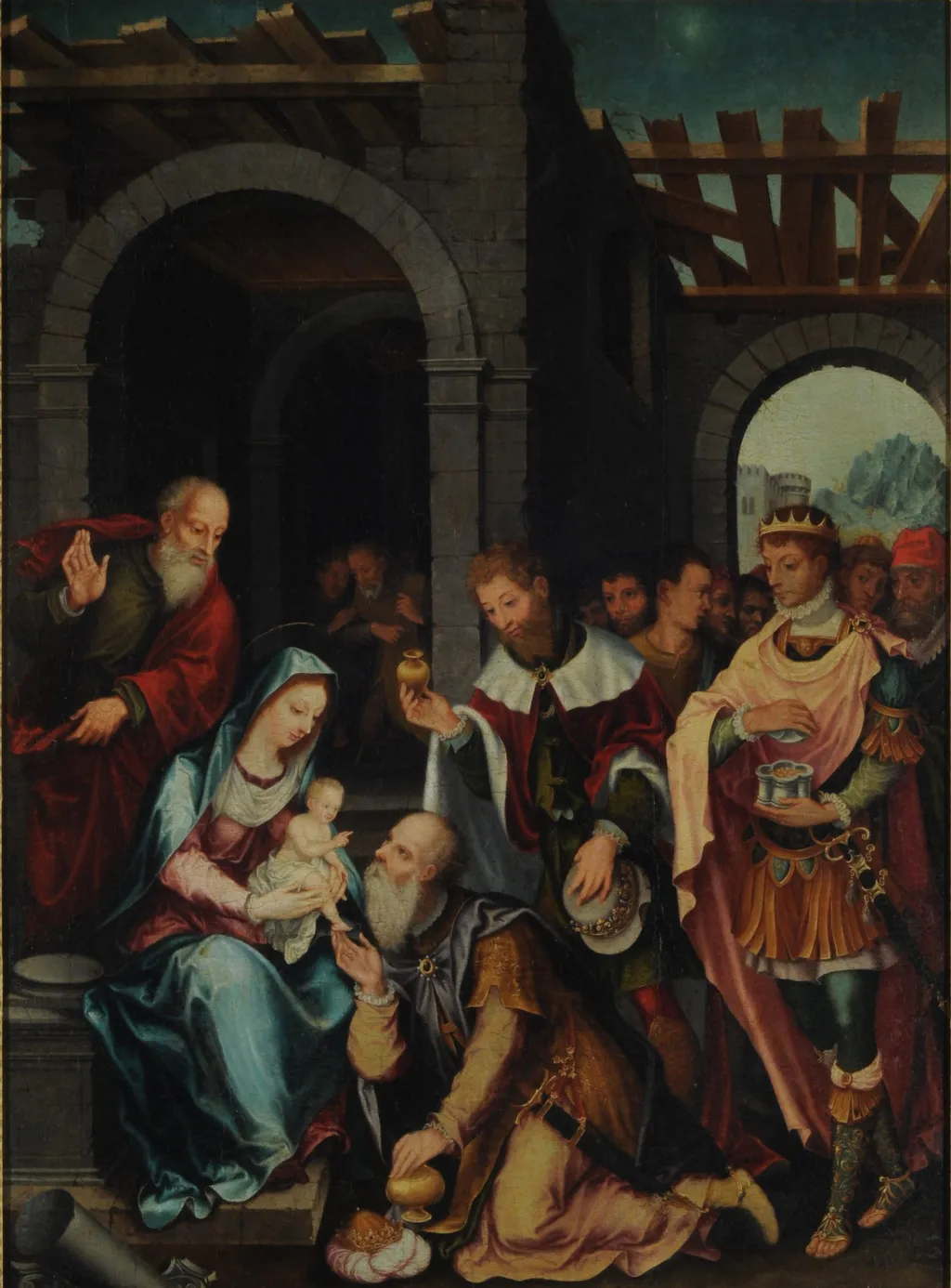 Adoration of the Magi, by Bartholomaeus Bruyn the Elder, oil, 1525