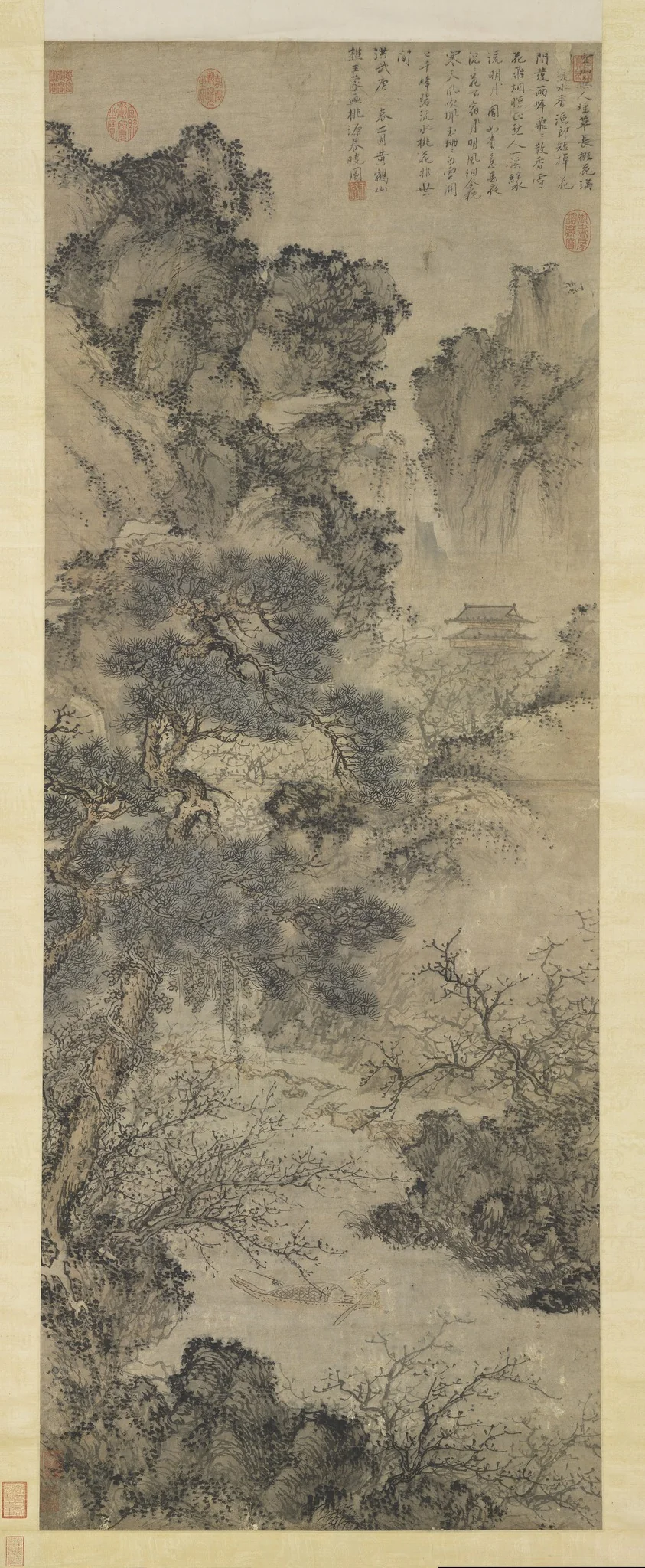 Vernal Dawn at the Peach Blossom Spring, detail