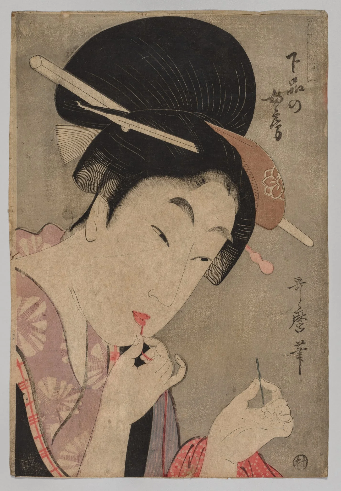 A Wife of the Lower Rank (Gebon no nyōbō), from the series A Guide to Women's Contemporary Styles (Tōsei onna fūzoku tsū), detail