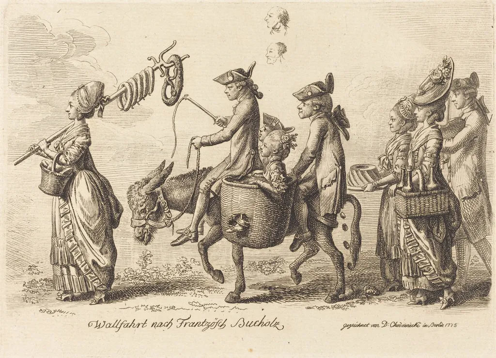 Wallfahrt nacht Frantzösch Bucholz (Pilgrimage to French Bucholz), by Daniel Nikolaus Chodowiecki, ink, 1775