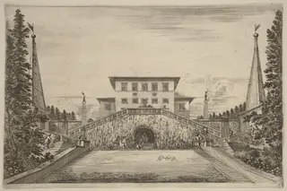 The Great Stair-Case, by Stefano Della Bella, ink, 1653