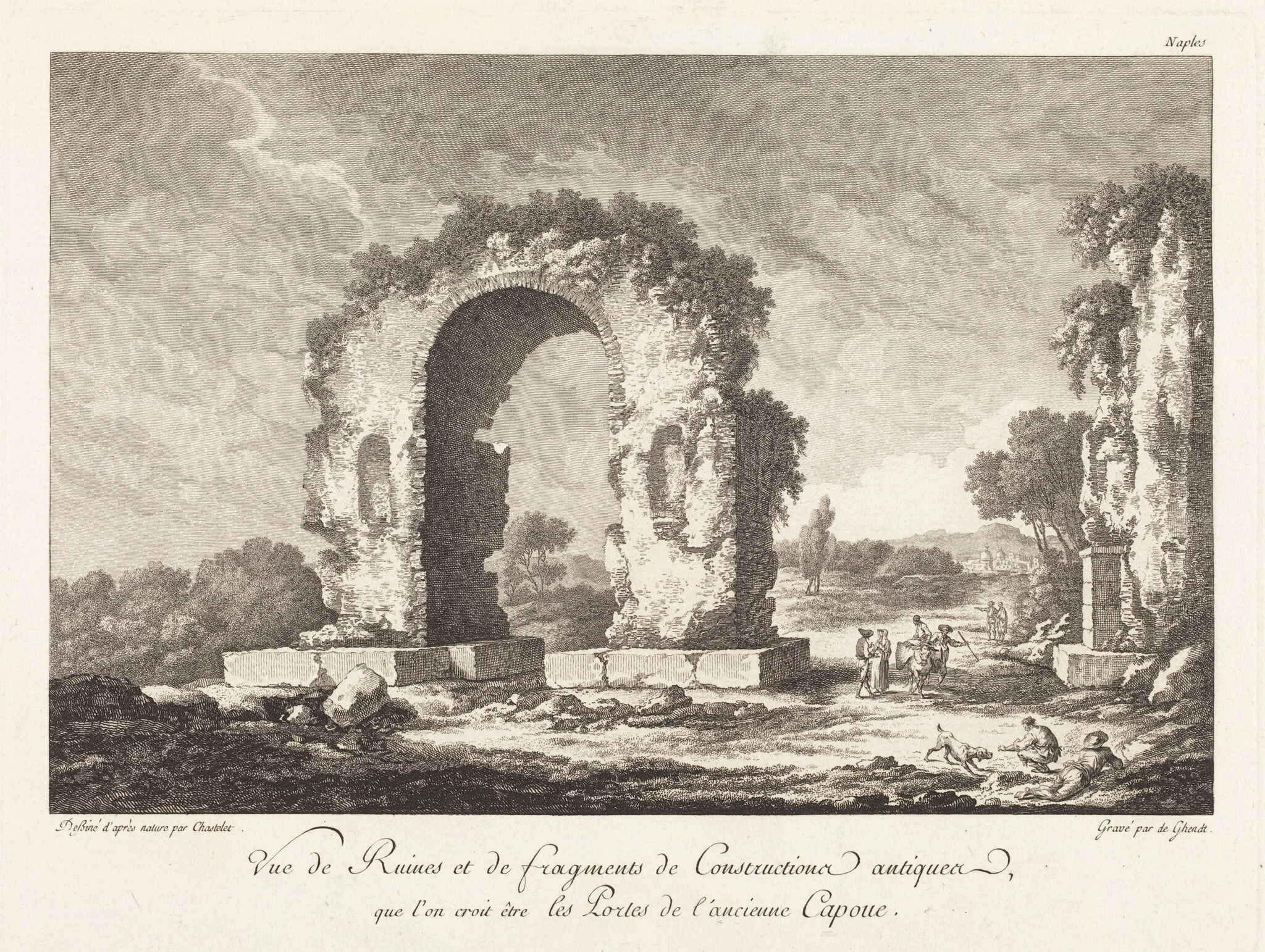 Vue de Ruines et de fragments de Construction antique...de l'ancienne Capoue, detail