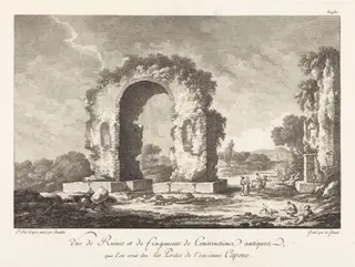 Vue de Ruines et de fragments de Construction antique...de l'ancienne Capoue, by Emmanuel Jean Nepomucène de Ghendt, ink, 1784