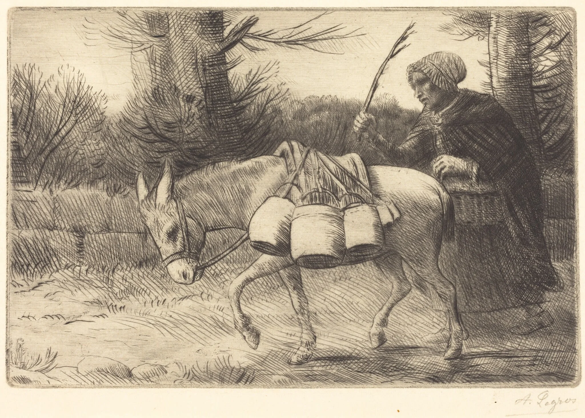 Milkmaid of Boulogne, 3rd plate (Laitiere a Boulogne), detail