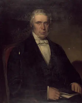 Robert Ellis, Ysgoldy, by Evan Williams, oil, 1860