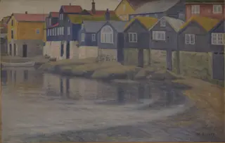Gamle huse i Thorshavn, by Niels Bjerre, oil, 1925