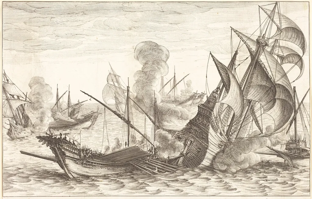 The Second Naval Battle, by Jacques Callot, ink, 1614