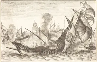 The Second Naval Battle, by Jacques Callot, ink, 1614