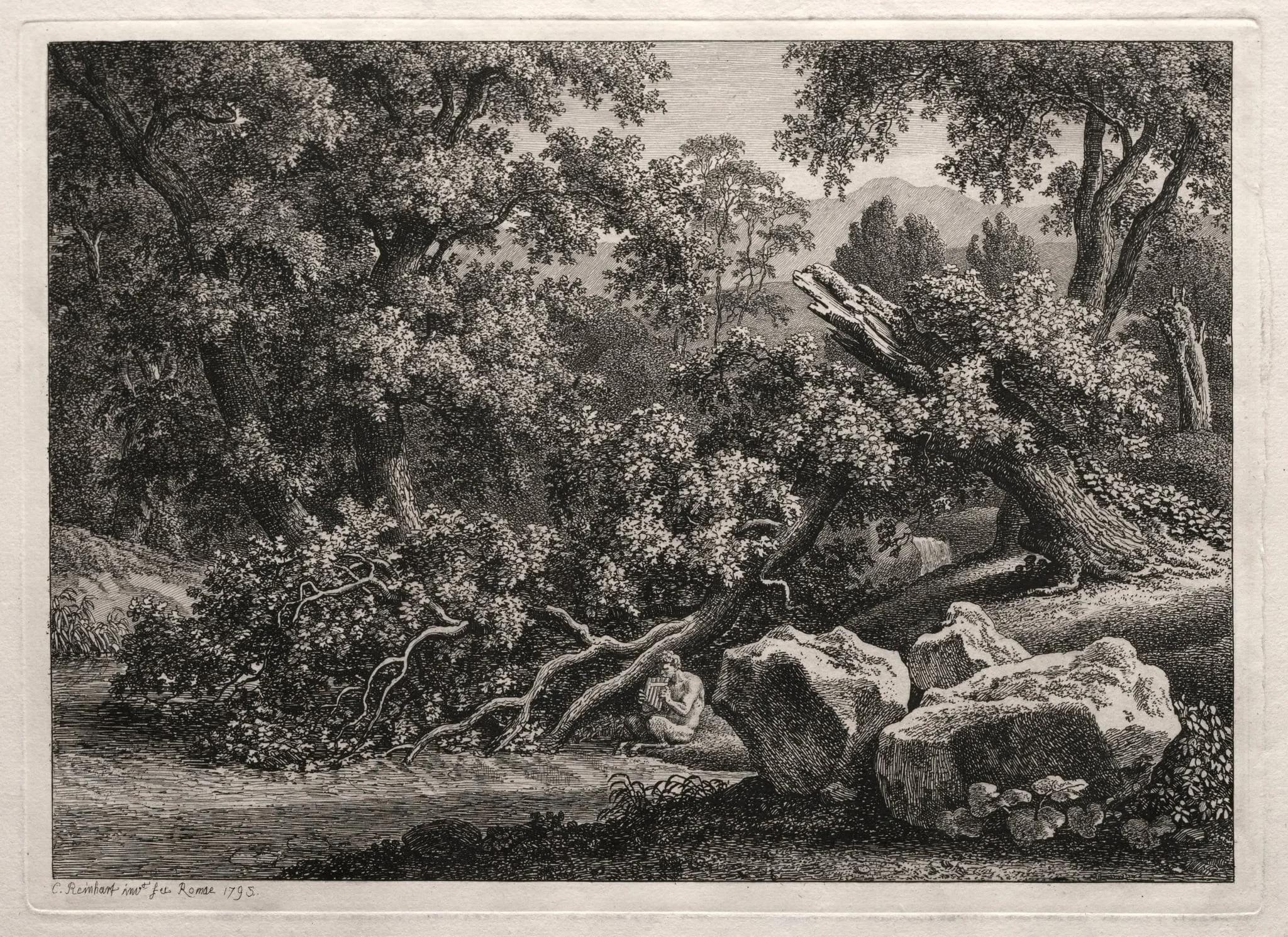 Heroic Landscape: The Satyr Playing the Flute, detail