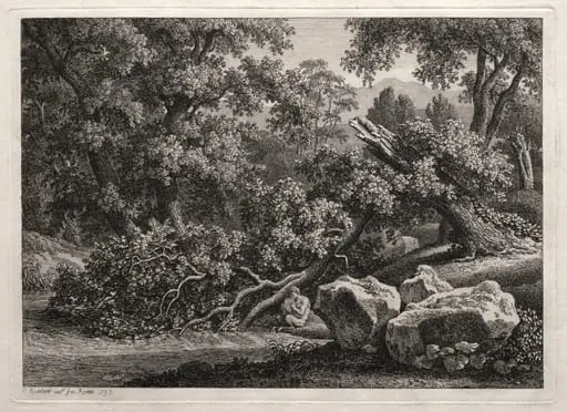 Heroic Landscape: The Satyr Playing the Flute, by Johann Christian Reinhart, 1795