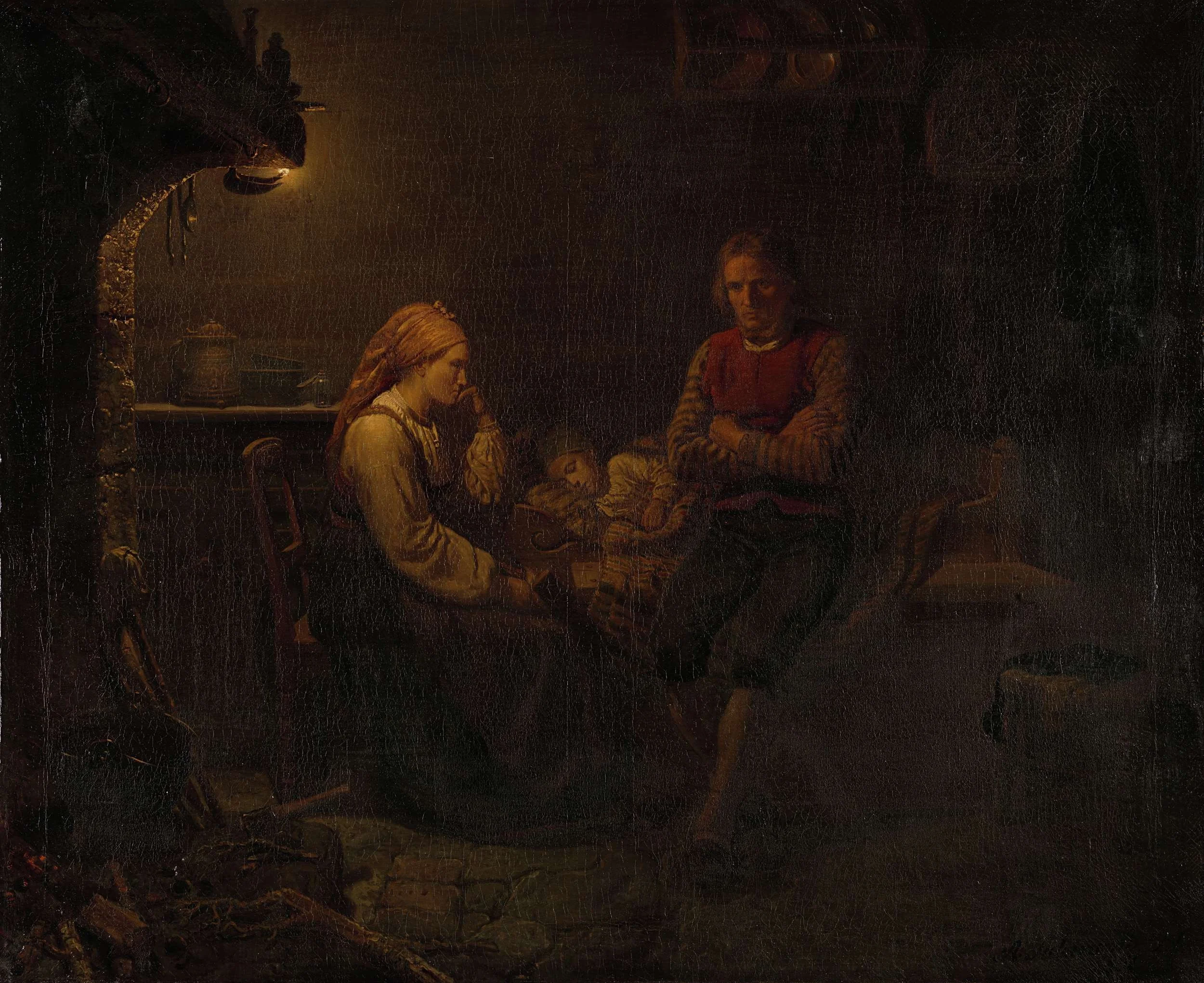 The ill child, detail
