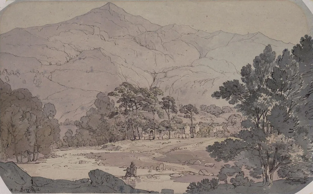 View in Borrowdale, by John Baverstock Knight, watercolor, 1810