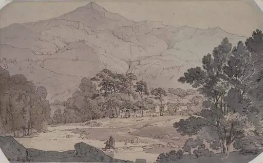 View in Borrowdale, by John Baverstock Knight, watercolor, 1810