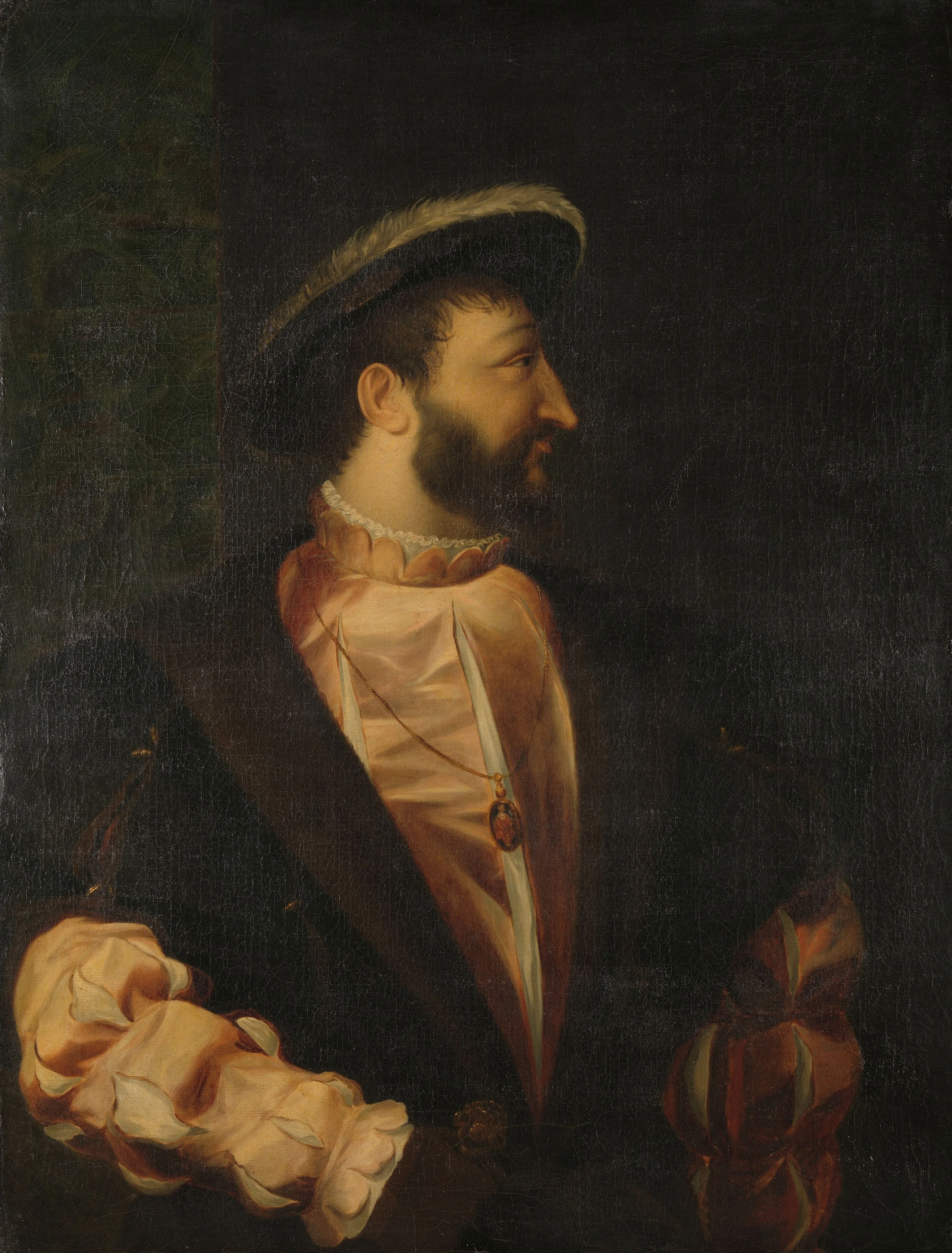 Portrait of Francis I, King of France, detail