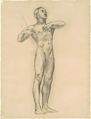 Study of Orpheus for "Classic and Romantic Art", by John Singer Sargent, charcoal, 1921