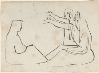 Four Seated Figures, by John Flaxman, ink, 1790