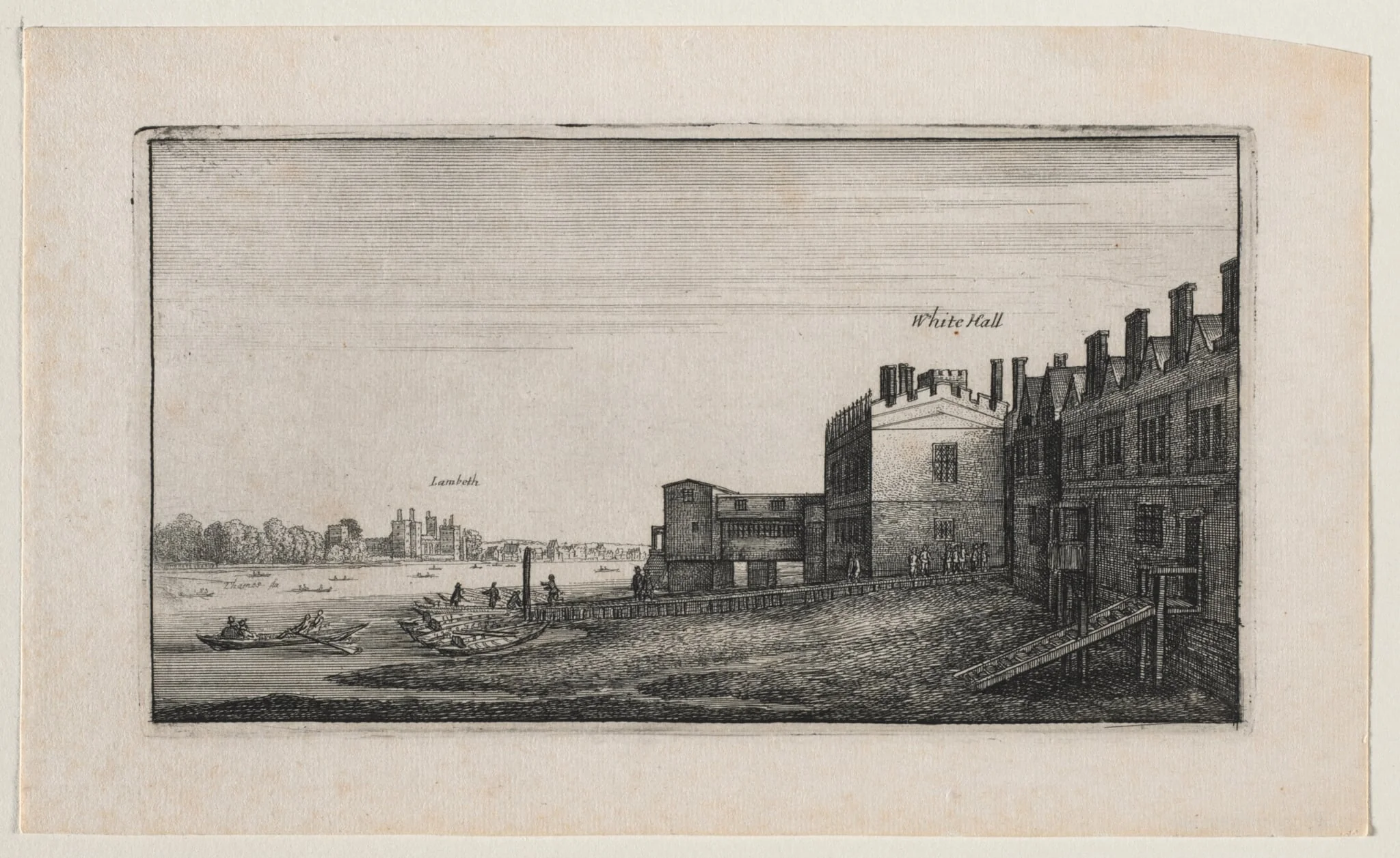 Whitehall from the River, with Lambeth in the Distance, detail